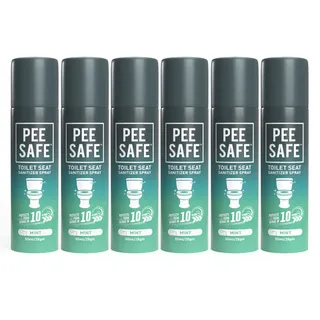 Pee Safe Toilet Seat Sanitizer Spray (50ml - Pack Of 6) - Mint| Reduces The Risk Of UTI & Other Infections | Kills 99.9% Germs & Travel Friendly | Anti Odour, Deodorizer
