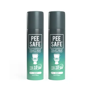 Pee Safe Toilet Seat Sanitizer Spray (50ml - Pack Of 2) - Mint | Reduces The Risk Of UTI & Other Infections | Kills 99.9% Germs & Travel Friendly | Anti Odour, Deodorizer�