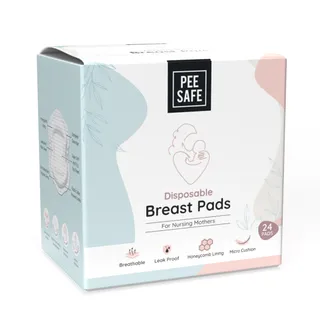 PEESAFE Super Absorbent with Elastic Sides Micro-Cushion for Extra Comfort Disposable Breast Pads - Pack of 24 S�