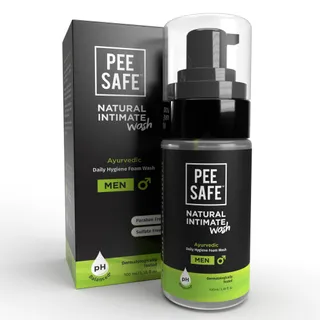 Pee Safe Natural Intimate Wash For Men| 100% Alcohol-Free | pH Balanced |� Ayurvedic Daily Hygiene Wash | Lemongrass Fragrance | Paraben-Free | Sulfate-Free | 100ml