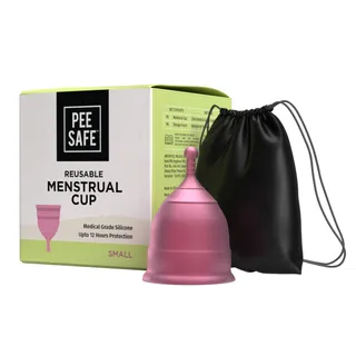 Pee Safe Menstrual Cups For Women | Small Size With Pouch | Odour/Infection/Rash Free | Protects Upto 8-10 Hours | Made With Medical Grade Silicone�