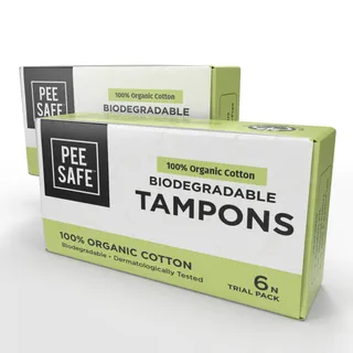 Pee Safe 100% Organic Cotton, Biodegradable Tampons, Set Of 2, Trial Pack, 12 Tampons - 4 Regular, 4 Super, 4 Super Plus | Comfortable & Stain-Free Experience | Ultra Soft & Highly Absorbent | Rash & Irritation Free | Skin Friendly | FDA Approved