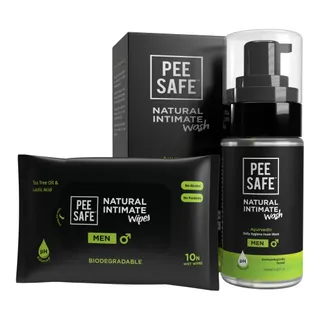 Pee Safe Intimate Wash (100ml) & Intimate Wipes (Pack of 10) | pH Balanced Pack For Ever Lasting Freshness | 100% Paraben And Sulfate Free