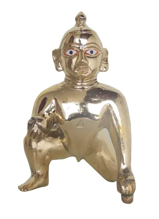 Brass Showpiece Laddu Gopal God Idol Statue  - 6.5*4*6 (BS871 D)