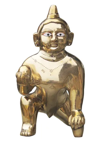 Brass Showpiece Laddu Gopal God Idol Statue  - 11*7.2*13 (BS871 G)
