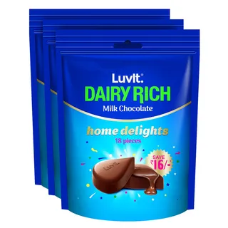 LuvIt Dairy Rich Home Delights Chocolates - Pack of  3 x 126 g