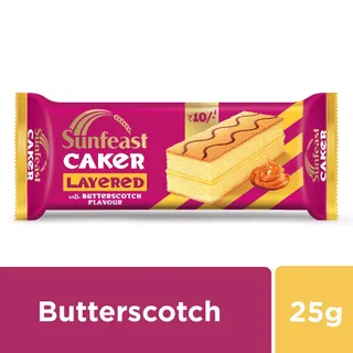Sunfeast Caker Layered Cake, Butterscotch , 25g