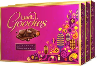 LuvIt Goodies Chocolates Assorted Gift Pack | Best Rakhi Gift for Bhaiya | Rakhi for Brother | Rakshabandhan Celebration Bars (3 x 150.6 g)