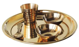 Brass Laddu Gopal Thali Set - 5*5*1.3 (Z461 F)