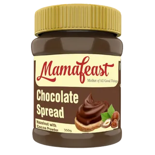 Mamafeast Chocolate Spread Hazelnut|Smooth Delicious Made With Cocoa |Best For Chocolate Dishes Bread Cakes Shakes Dosa Roti |350G