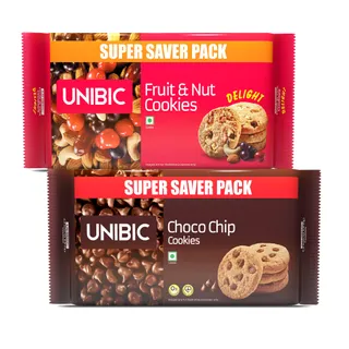Unibic Assorted Cookies - Fruit & Nut 500g + Choco Chip 500g