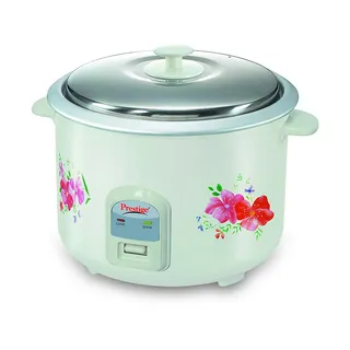 Prestige PRWO 2.8-2 Electric Rice Cooker 2.8L with Close Fit Lid (White, Red)
