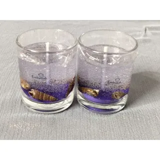 GEL WAX CANDLES Gel wax candles in straight glass,Theme: Slice of Ocean Collection,Size: D. 4.5 cm H 5.5. cm,Colour: Purple,Fragrance: Lavender,PACK OF TWO