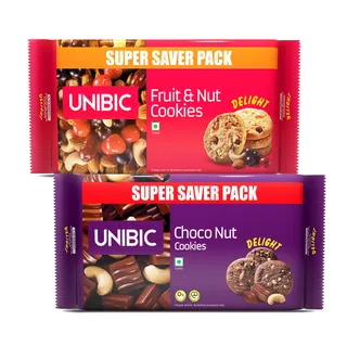 Unibic Assorted Cookies - Fruit & Nut 500g + Choco Nut 500g