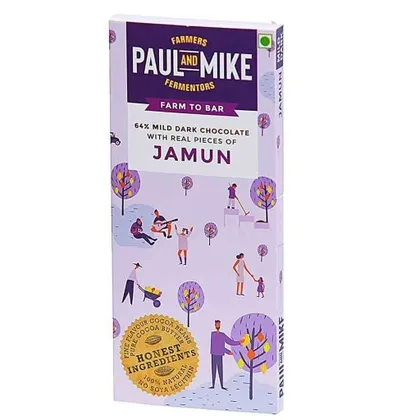 Paul And Mike  Mild Dark Chocolates With Real Jamun 68 gm