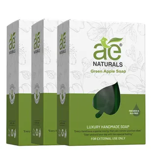 AE Naturals Handmade Green Apple With Glycerine Paraban Free 100g Pack of 3