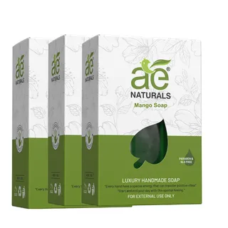 AE Naturals Handmade Mango Soap With Glycerine Paraban Free 100g Pack of 3