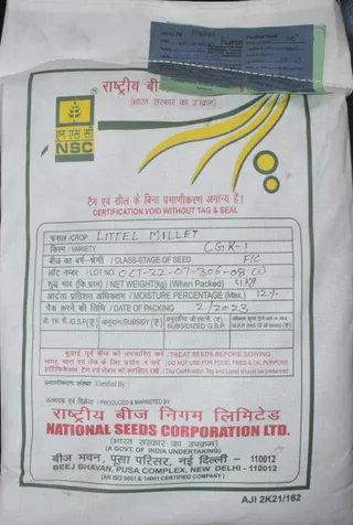 NSC  Little  Millet CGK-1 Certified Seed 4 Kg Bag