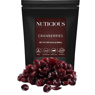 NUTICIOUS Gourmet Foods Premium Cranberries-450Gm