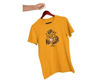 Custory Party Unisex Round Neck T-Shirt | Regular Fit Cotton Round Neck T-Shirt for Men and Women (42) Orange