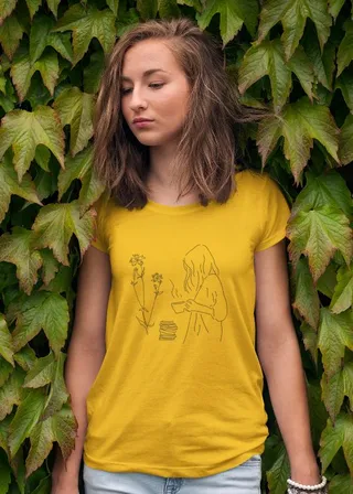 Refresh With Tea Nature Books Women Half Sleeve T-Shirt