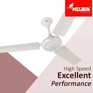 MELBON 48 Inch High Speed 1200 mm 3 Blade Ceiling Fan (White)
