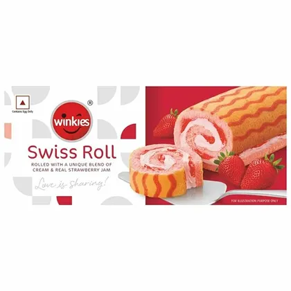 Winkies Swiss Roll Cream Strawberry Cake 175 gm