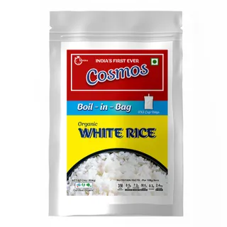 Cosmos Boil-in-Bag Organic White Rice (700gm) Ready-to-Cook Sona Masoori Premium