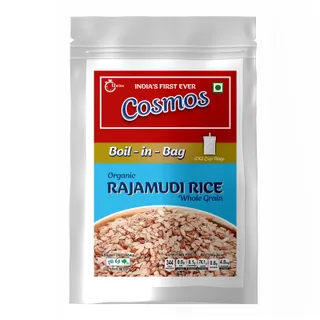 Cosmos Boil-in-Bag Organic Rajamudi Rice (Pack of 2) Ready-to-Cook Wholegrain Unpolished Premium