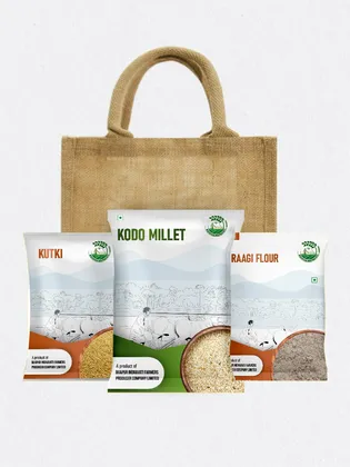 Millets Gift Bag (Kodo-500gm, Kutki-500gm, Raggi Flour-500gm)