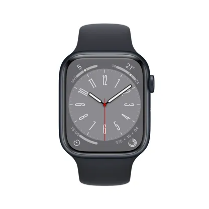 Apple Watch Series 8 GPS + ಸೆಲ್ಯುಲಾರ್ 45mm ಮಿಡ್ನೈಟ್ AL ಮಿಡ್ನೈಟ್ SP - Apple