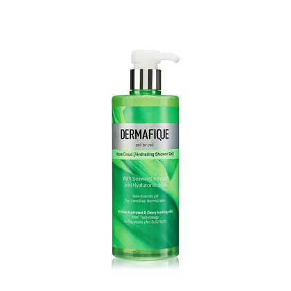 Dermafique Aqua Cloud Hydrating Shower Gel, for 24 Hrs Hydrated & Dewy looking skin with Seaweed extract & Hyaluronic Acid 500 ml