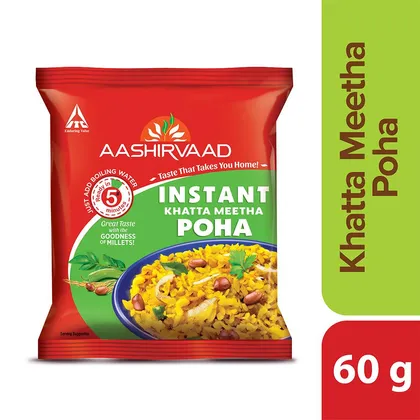Aashirvaad Instant Meals Khatta Meetha Poha With Millets Pouch 60g
