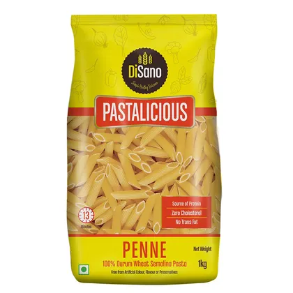 Disano Pastalicious 100% Durum Wheat Penne Pasta, 1 Kg - null