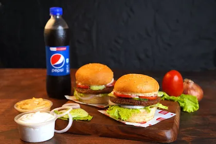 2 Veg Burgers + Pepsi __ Veg Burger,Veg Burger