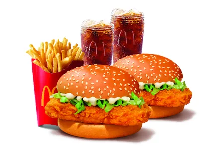 2 McSpicy Chicken Burger + Fries (L) + 2 Coke