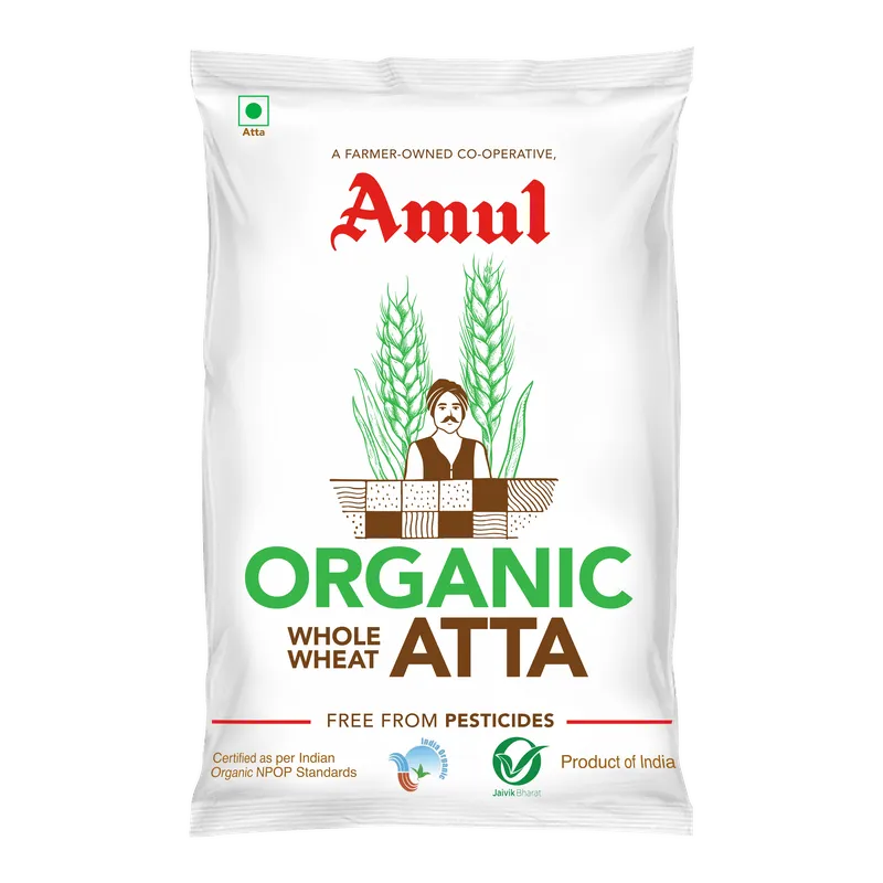 Amul Organic Atta, 1 kg | Pack of 10