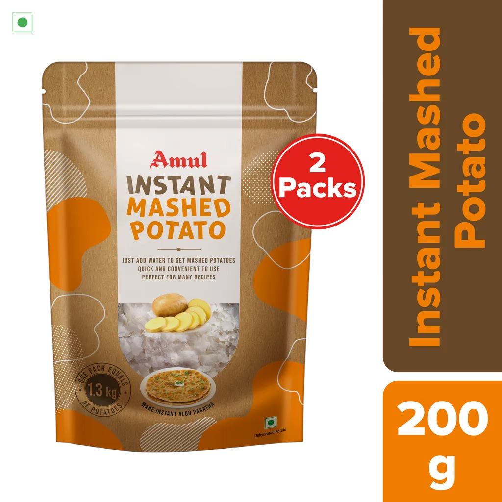 Amul Instant Mashed Potato | Pack of 2 (200g x 2 packs)