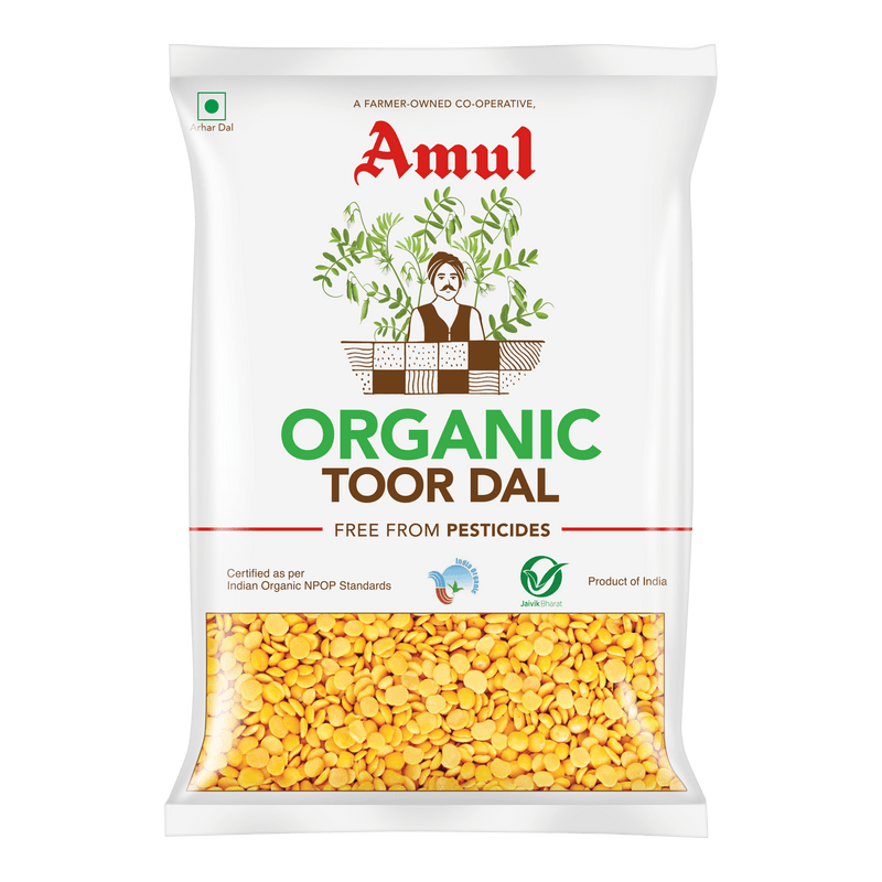 Amul Organic Combo Pack, 5.5 kg | Toor Dal, 2.5 kg | Chana Dal, 1.5 kg | Masoor Dal, 1 kg | Besan, 500 g