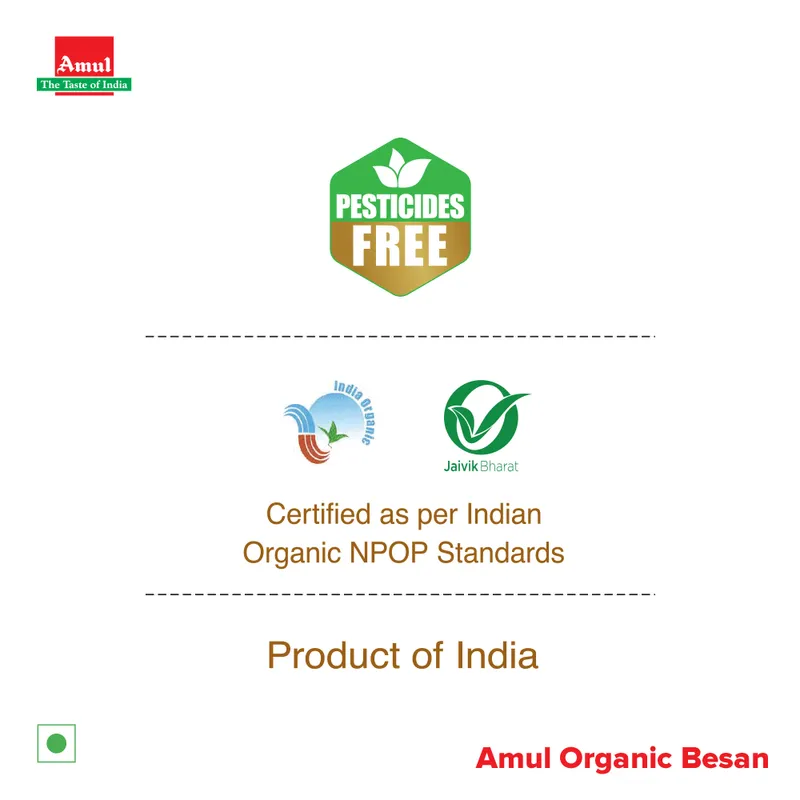 Amul Organic Combo Pack, 5.5 kg | Toor Dal, 2.5 kg | Chana Dal, 1.5 kg | Masoor Dal, 1 kg | Besan, 500g