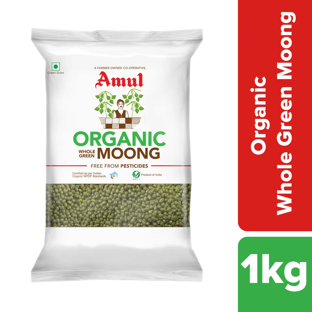 Amul Organic Moong, 1kg | Pack of Two