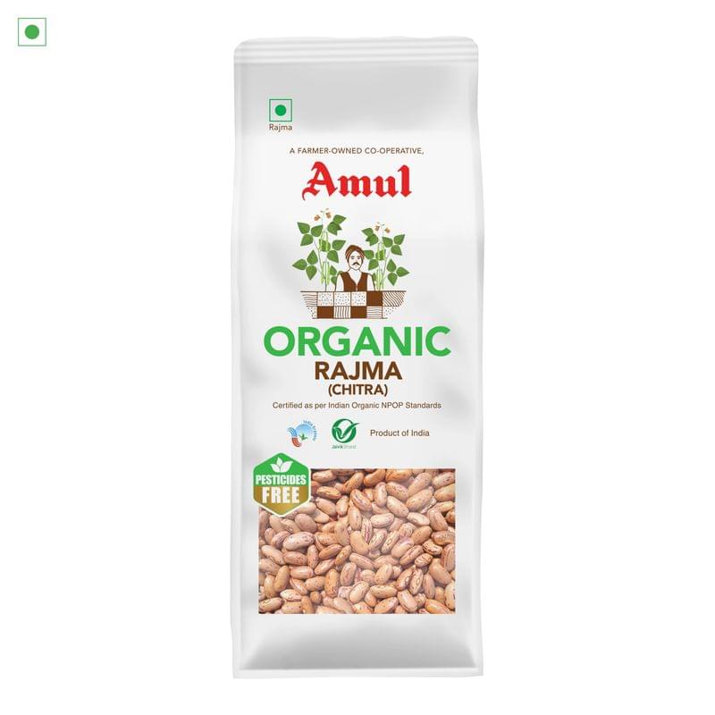 Amul Organic Rajma (Chitra), 500 g | Pack of 3