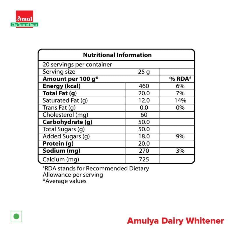Amulya Dairy Whitener Tin, 500 g