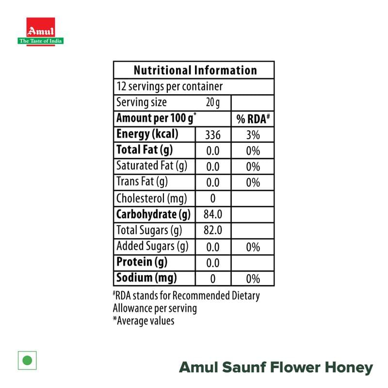 Amul Saunf Flower Honey, 250 g | Pack of 3
