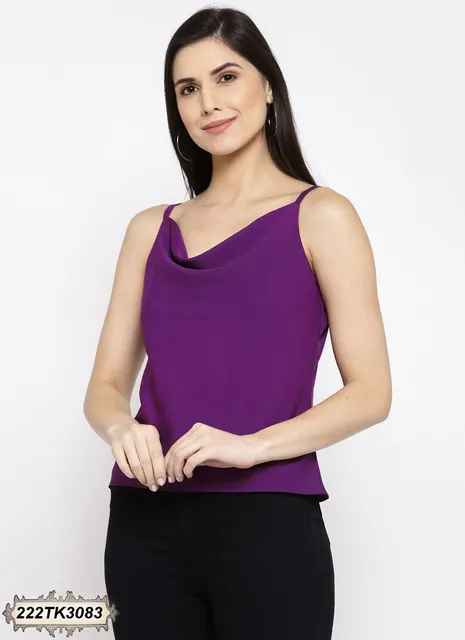 PURPLE COLOURED CREPE SOLID TOP