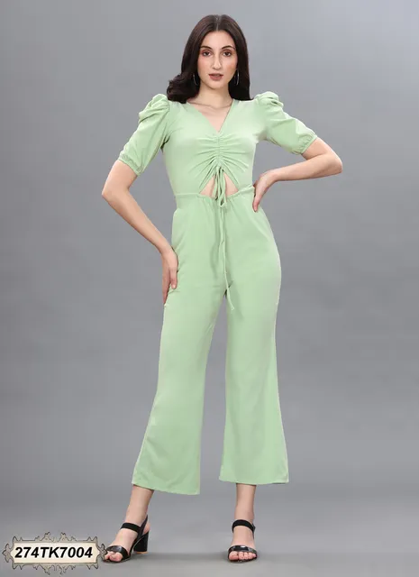 PISTA GREEN KNITTED JUMPSUIT