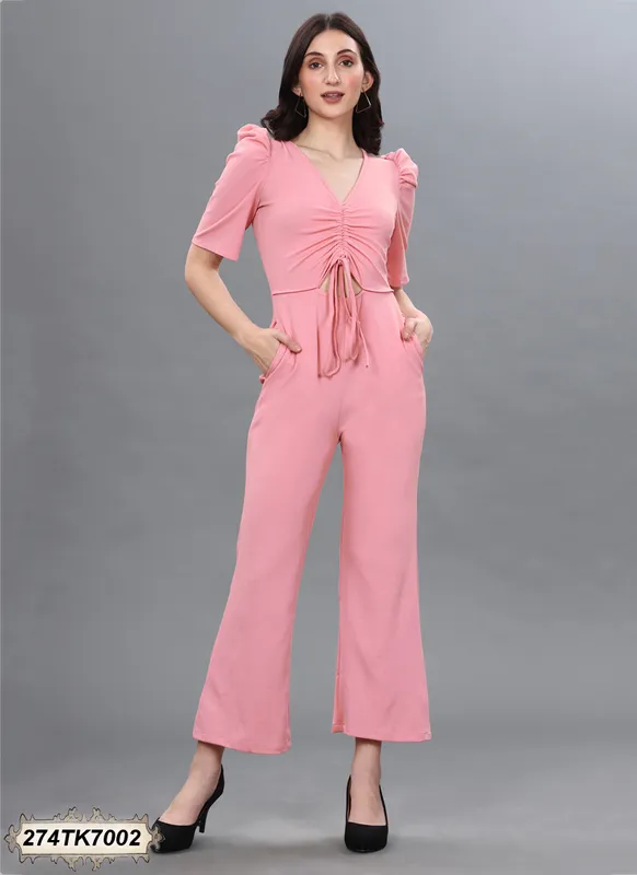PEACH KNITTED JUMPSUIT