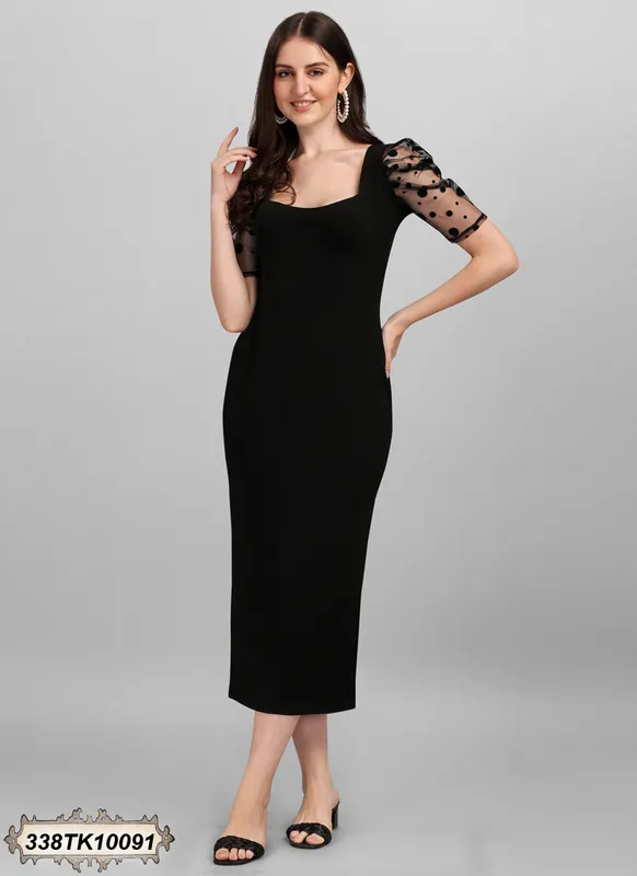 BLACK PENCIL DRESS