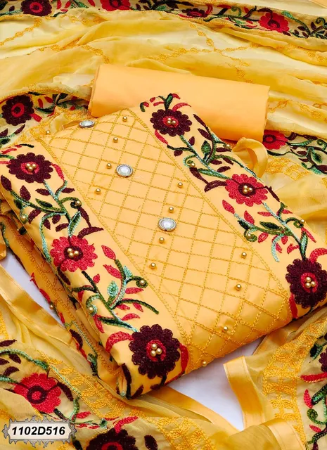 YELLOW COTTON DRESS MATERIAL
