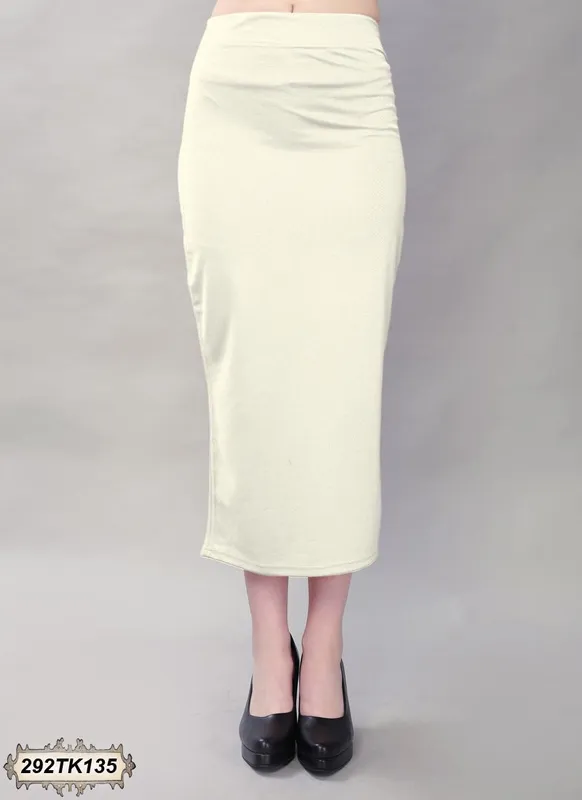 CREAM SOLID DYED LYCRA SHAPEWEAR